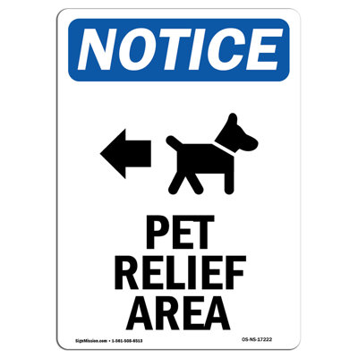 Pet Relief Area Sign with Symbol