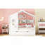 Lit de maison en bois avec lit gigogne, conception moderne pour enfants avec tablette de rangement-1698904531-1698904530