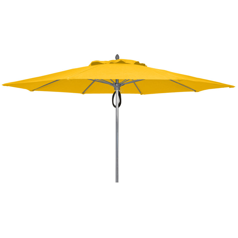 Parasol de marché 11 'Prestige, Aluminium brillant, Jaune tournesol