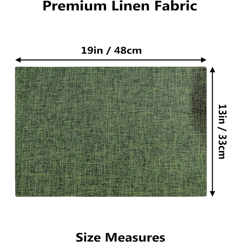 Napperon en tissu vert, ensemble de 4 napperons en lin texturé rétro résistant à la chaleur pour napperons de cuisine, vert