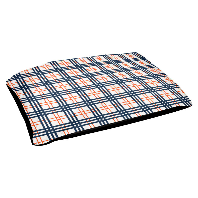 Coussin d’extérieur de luxe Chicago football, Grand (l 40 po x p 30 po x p 5 po), Blanc / orange / bleu