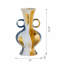 Vase rond en céramique avec finition abstraite multicolore et petites poignées-446932032-446932037