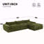 Canapé de 116 po entièrement compressé avec mousse haute densité, aucun assemblage requis, conception sans pieds, dossier et coussin de siège intégrés, chenille de particules-117248271