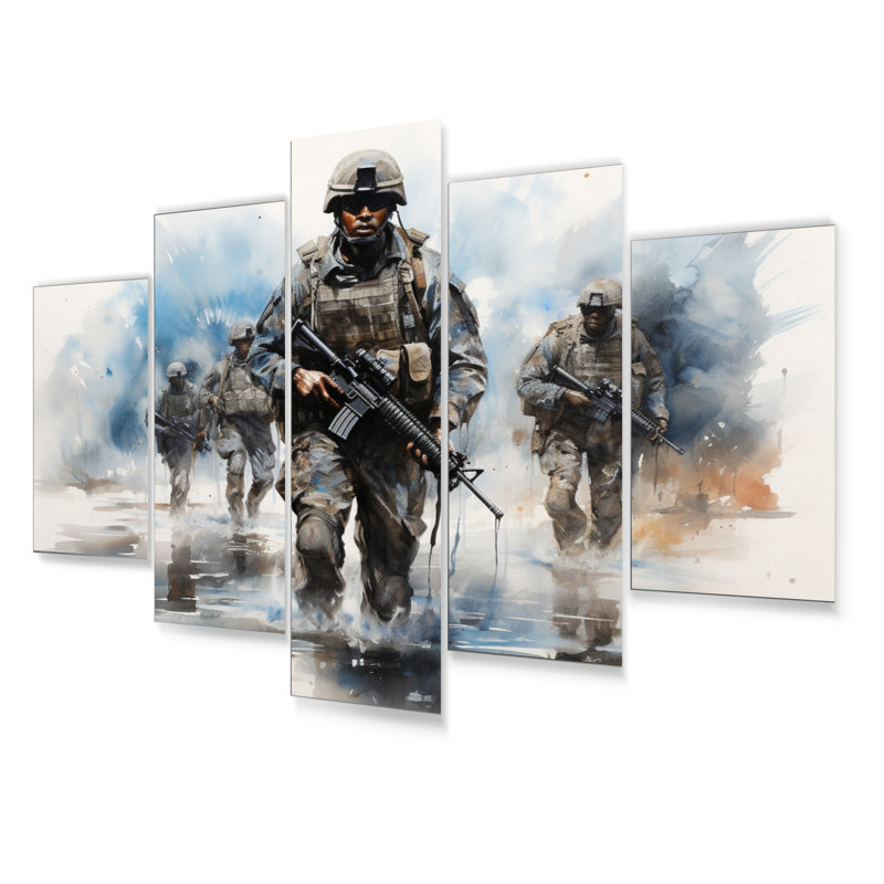 Militaire préparation méticuleuse I - ensemble d'art mural en métal armée