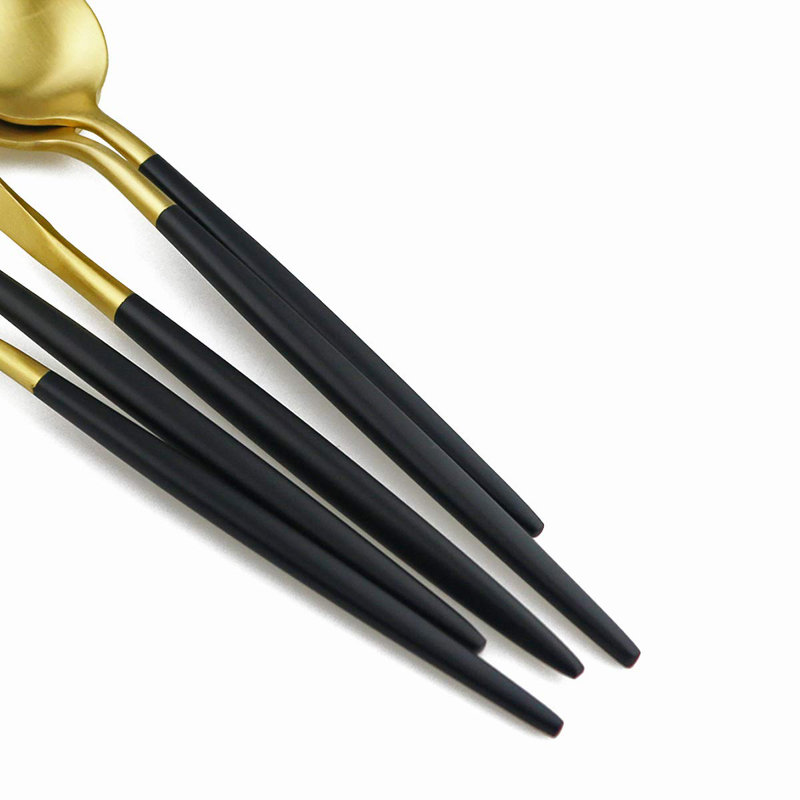 Ensemble de couverts Royal matte en acier inoxydable noir, service de 20 pièces pour 4