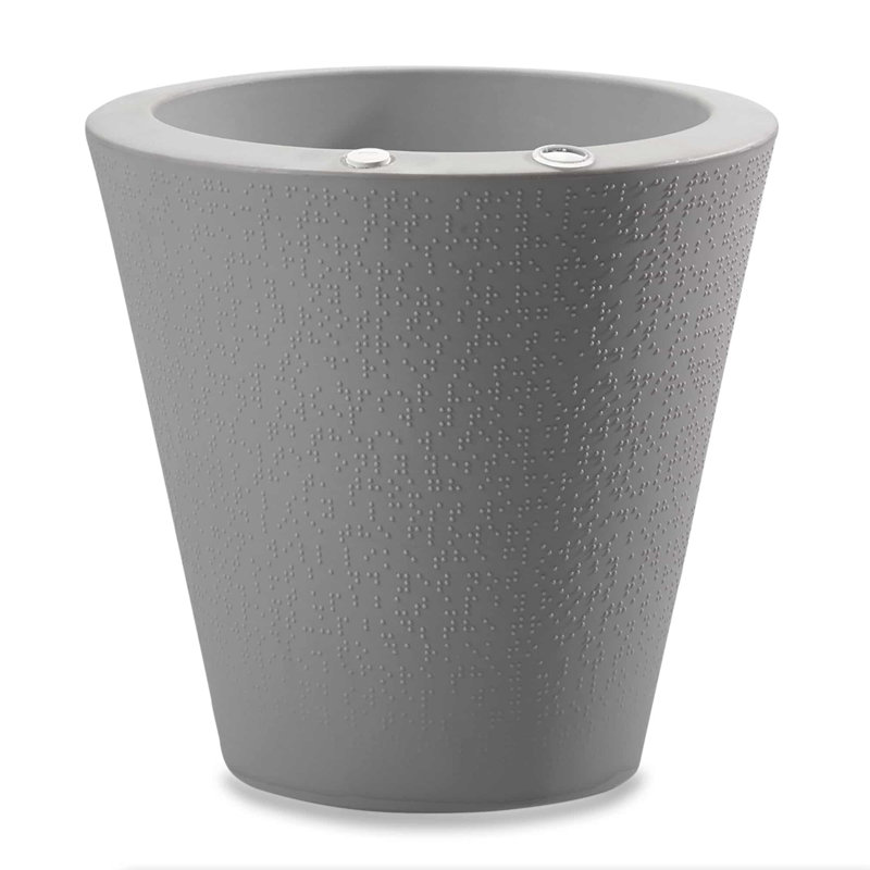 Self Watering Indoor/Outdoor Dot Planter, 20" H x 20" W x 20" D, Ash