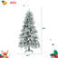 Arbre de Noël enneigé épinette 6 pi, arbre de Noël articulé artificiel avec 300 lumières DEL multicolores, 8 modes de clignotement et 790 pointes de branches de neige, décoration de bureau de vacances-118032752