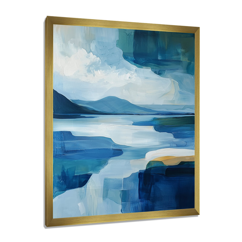 Nyri - Paysages, art mural, salon, H 20 po x l 12 po, Picture Framed, Doré