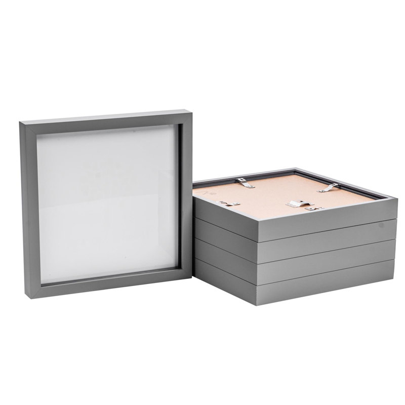 Nicola Spring - 3D Box Photo Frames, 22.5cm H x 22.5cm W x 3.5cm D, Black