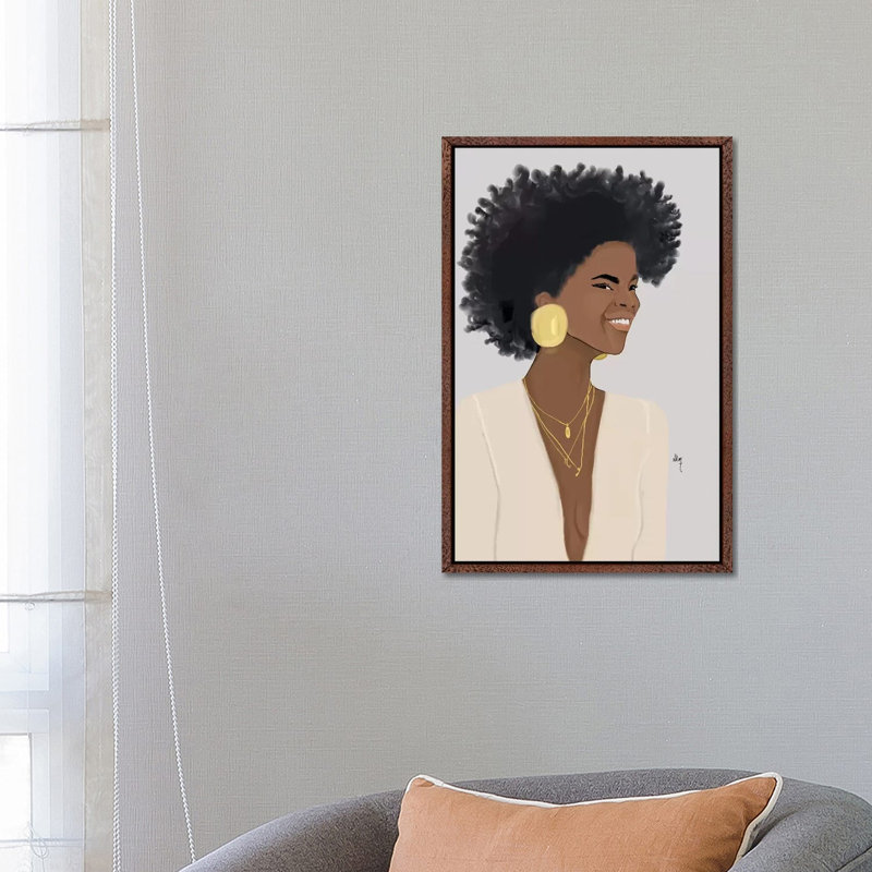 Big Smiley by Nicholle Kobi - Print on Canvas, Classic Brown Wood Framed, 66.04 cm H x 45.72 cm W