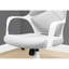 Chaise de bureau ergonomique en maille grise et en métal blanc, siège très large et profond avec pivot réglable à 360 degrés, base en métal