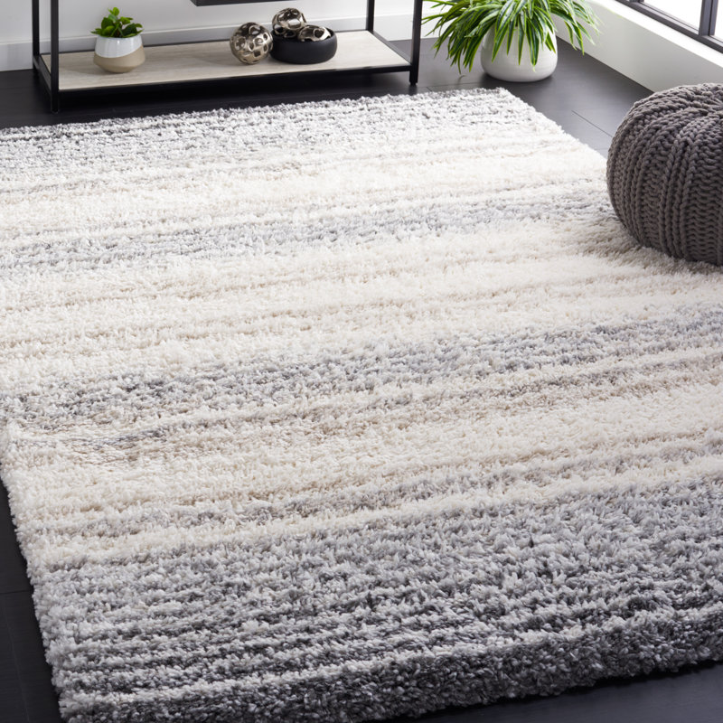 Tapis ivoire / gris Fontana 832, Rectangle 5 pi 3 po x 7 pi 6 po