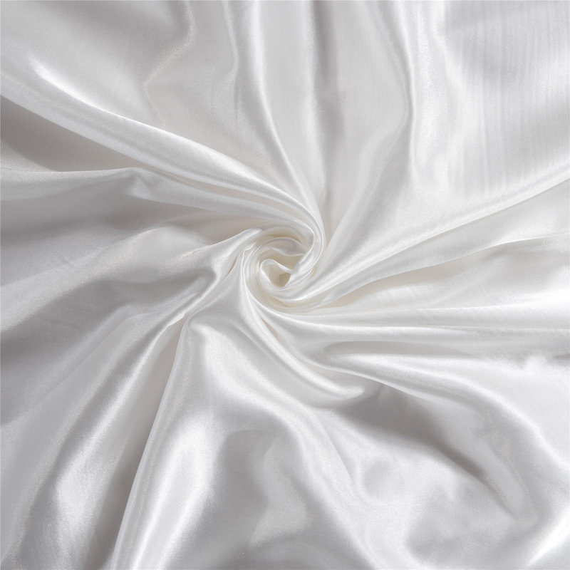 American Traditional Satin Standard Solid Duvet Cover, Queen Duvet Cover +  2 Standard Pillowcases, White