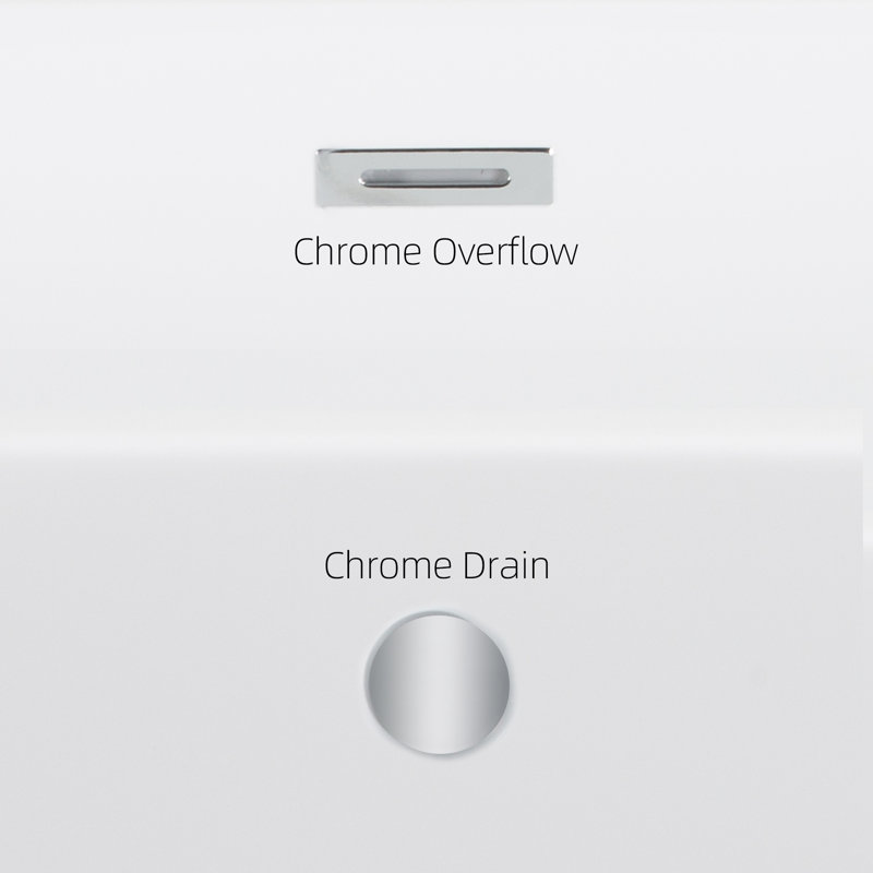 59'' White Freestanding Acrylic Soaking Bathtub