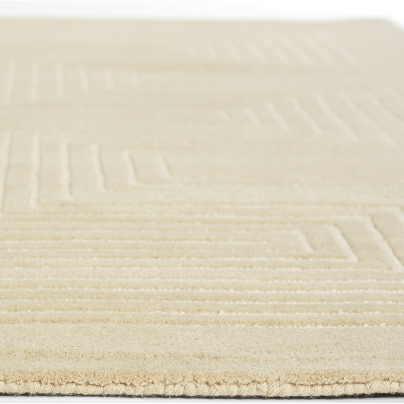 Orlie Hand Tufted Wool Geometric Area Rug in Brown, Beige, Rectangle 8' x 10'