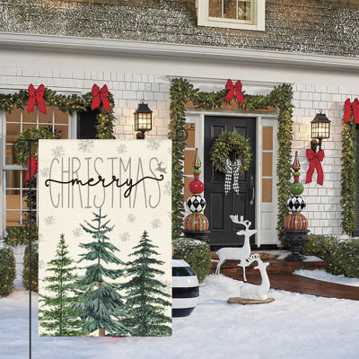 Drapeau de jardin coloré de 12 pouces ColorLife Merry Christmas
