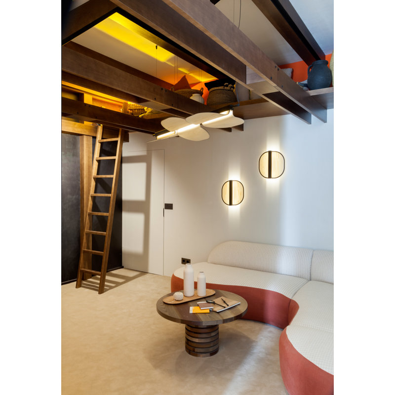 Omma 1 - Light LED Flush Mounted Sconce, Natural Cherry, Gold