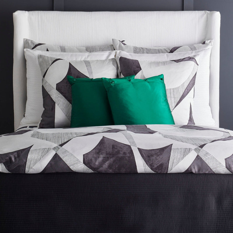 Linea Coverlet, Black, King Coverlet + 3 Euro Shams