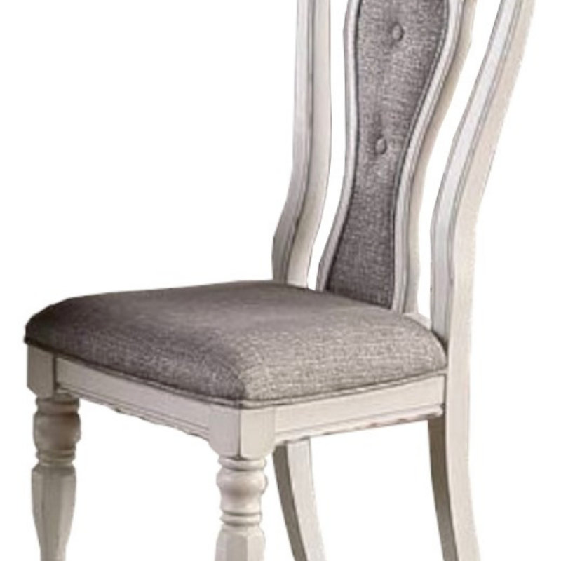 Ensemble de salle à manger 7 pièces de style transitionnel avec plateau en chêne et chaises à 6 places