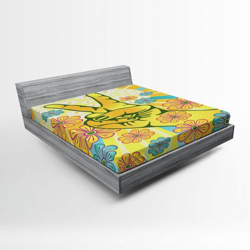 Drap-housse à motif floral Groovy, Drap-housse de taille double
