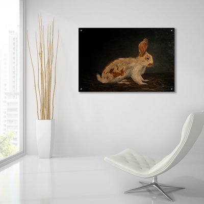 Art mural en verre épique «Resting Bunny Rabbit 9» par Marian Parsons, 36 po x 24 po