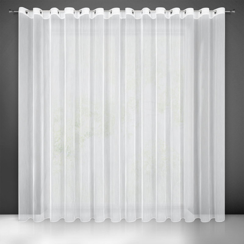 Kataleia Sheer Curtain Single Panel, White, 250cm H x 350cm W