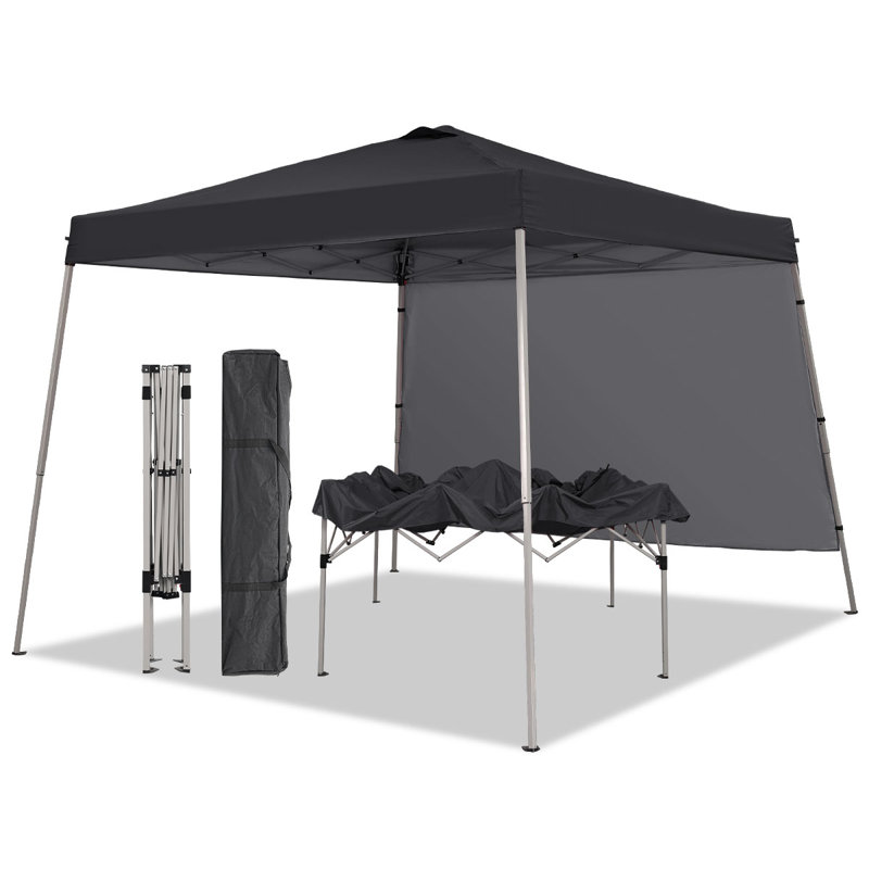 10 Ft. W X 10 Ft. D Steel Pop-up Canopy, Black