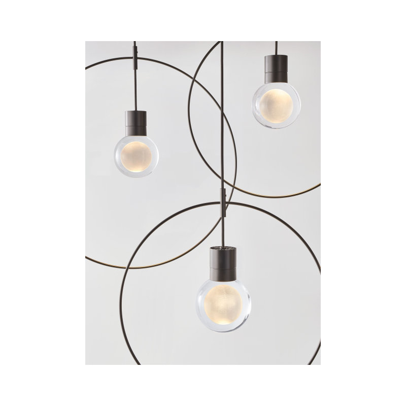 Mina LED Pendant, Black, 152" H x 7.6" W x 5" D, 1