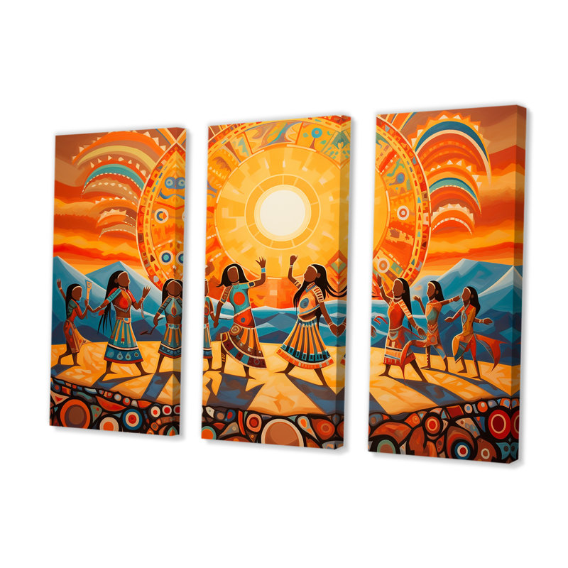 Ensemble de salon Native American Dance Of The Sun Energetic - Native American Wall Art, H 28 po x l 36 po