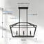 3-Light Black Linear Chandelier Kitchen Island-129161517