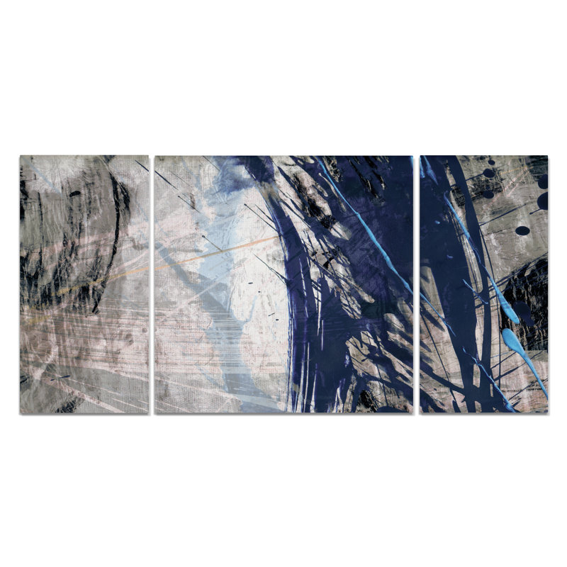 " Blue Noise II " Painting Print, 40" H x 80" W x 1.5" D