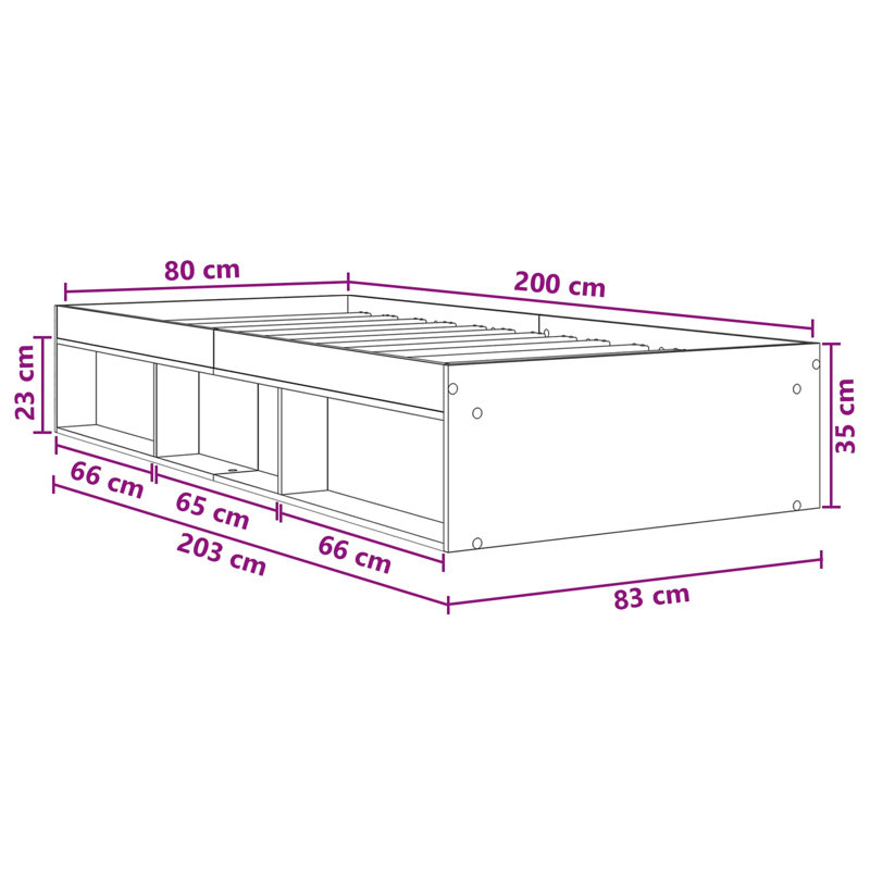 Bed Frame, Sonoma Oak