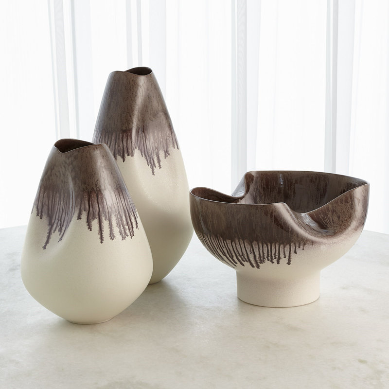 Portuguese Handmade Ceramic Table Vase, 13.5" H x 10.25" W x 10.25" D