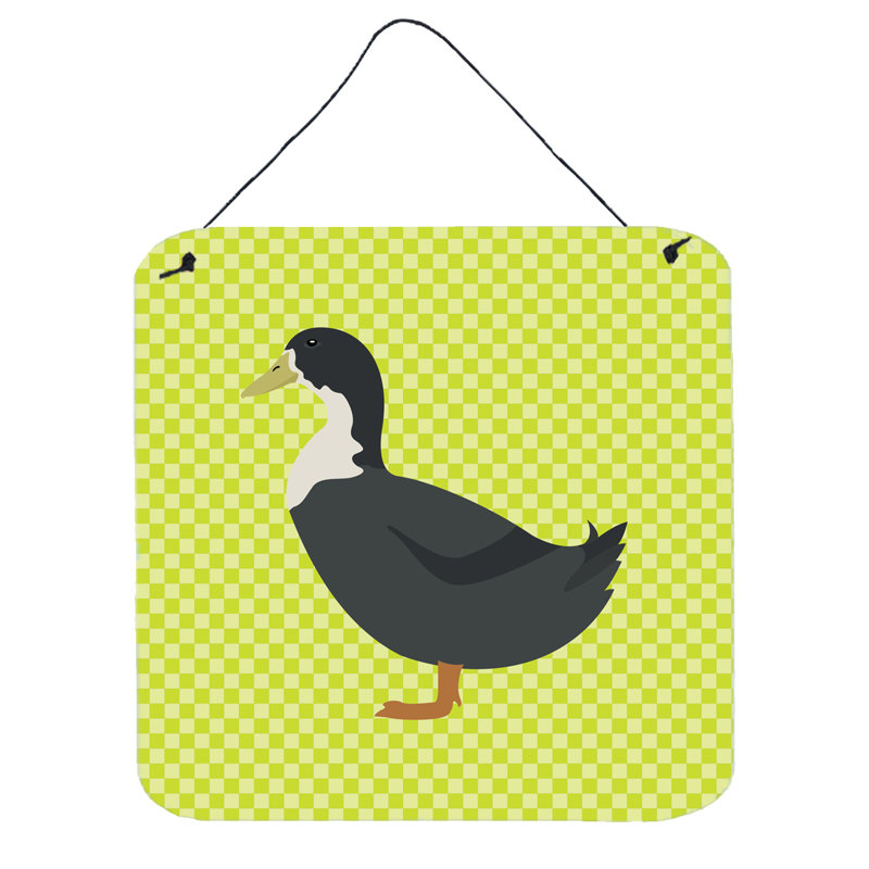 Décoration murale damier suédois canard, Vert