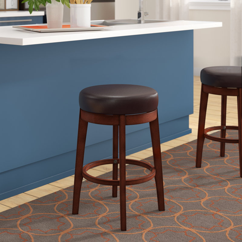 Tabouret de bar et de comptoir pivotant Attis, Brun, Tabouret de comptoir (assise de 24 po de hauteur)
