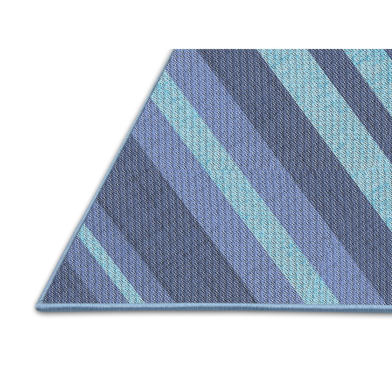 Tapis de zone bleue à motifs, Rectangle 4 pi x 6 pi