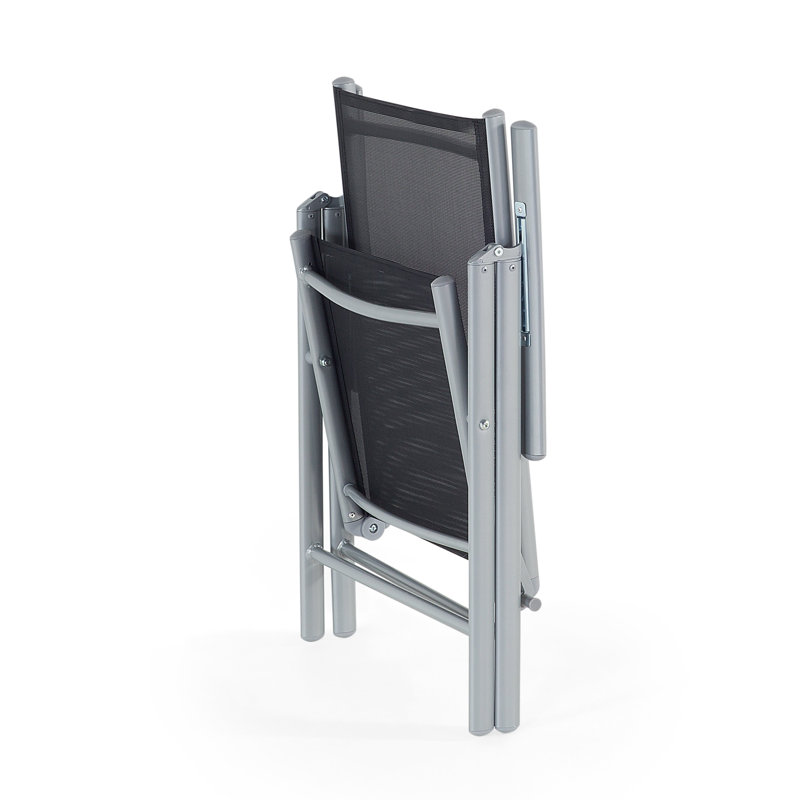 Witsham Foldable Outdoor Patio Dining Armchair, Black