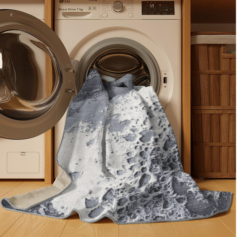 Machine Washable Space Gray Area Rug