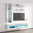 Lieb 63" Modern Floating Wall Mounted Entertainment Center with 16-Color LED Lighting, High Gloss Finish-219189920