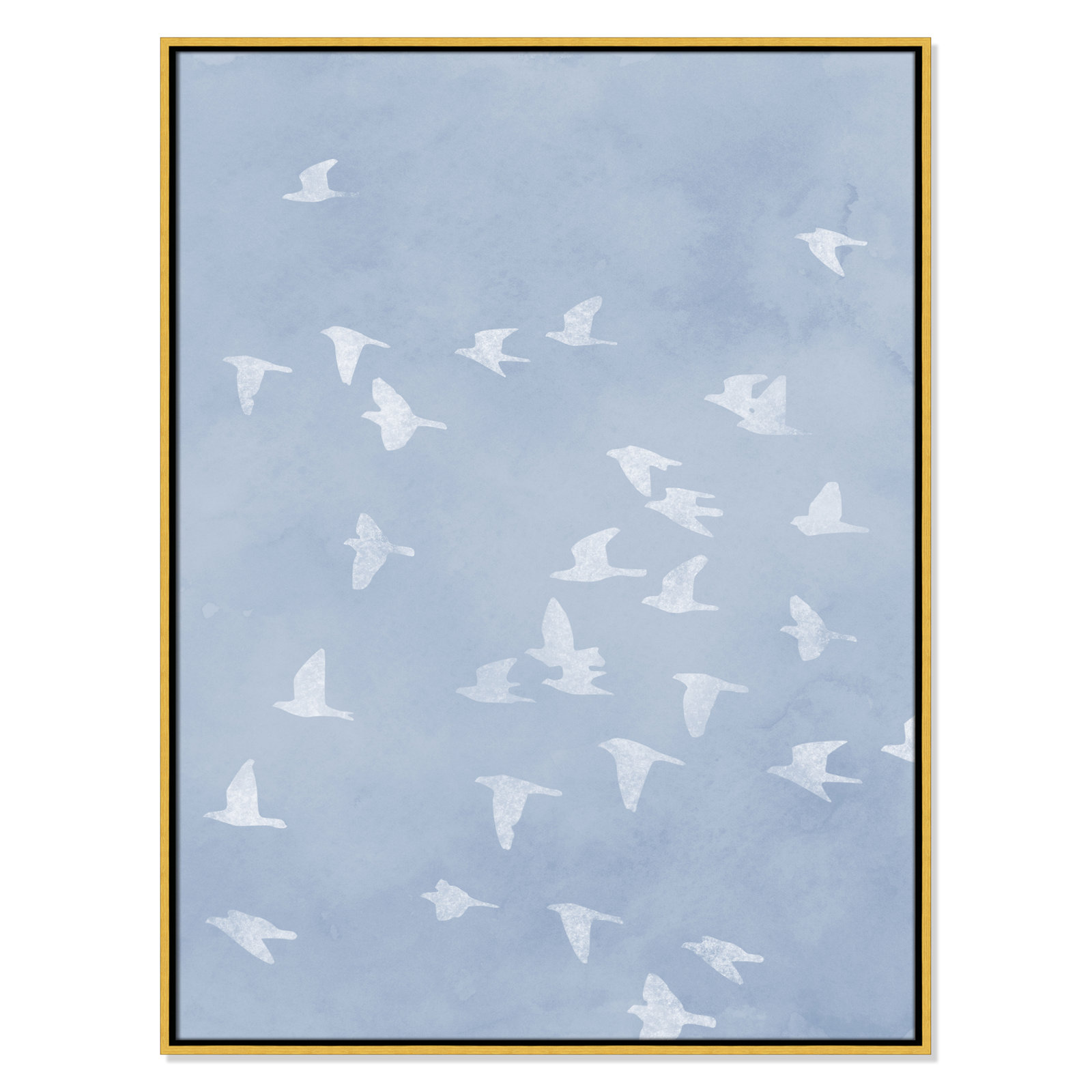 Flying Friends Print by Marcus Prime, 31.5'' W x 41.5'' H, Gold Floater