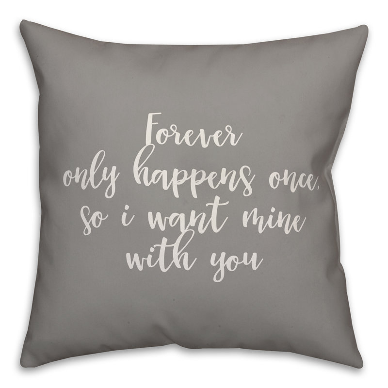  Oreiller Forever Only Happens Once, Gris, Coussin et housse de coussin