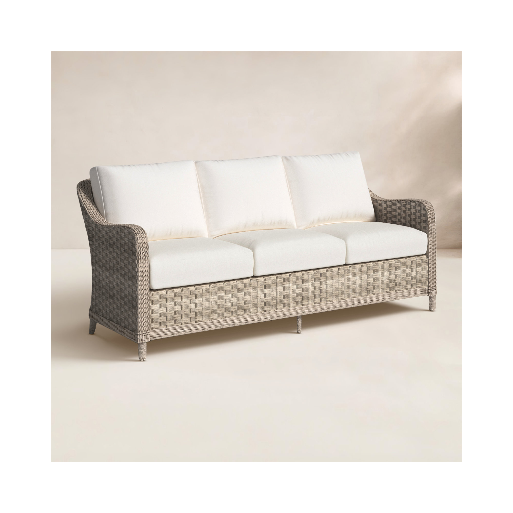 Sky 74.5'' Wide Premium All-Weather Wicker Patio Sofa with Cushions, Canvas Canvas Sunbrella® Canvas