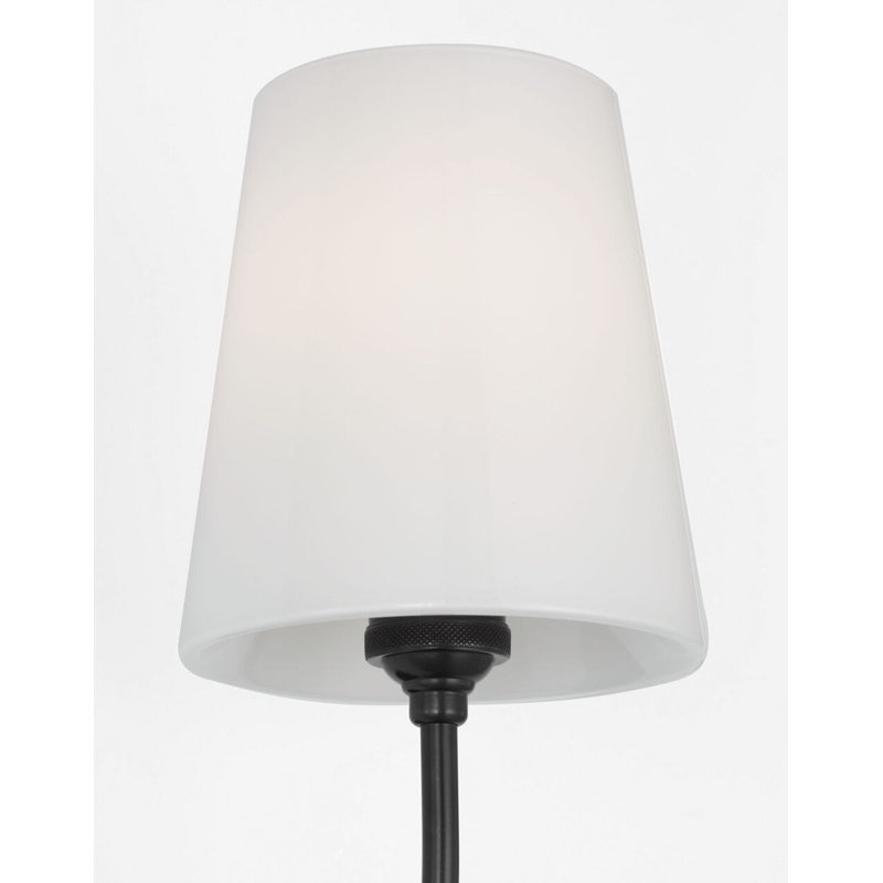 Vendome Single Sconce with White Glass, Bronze