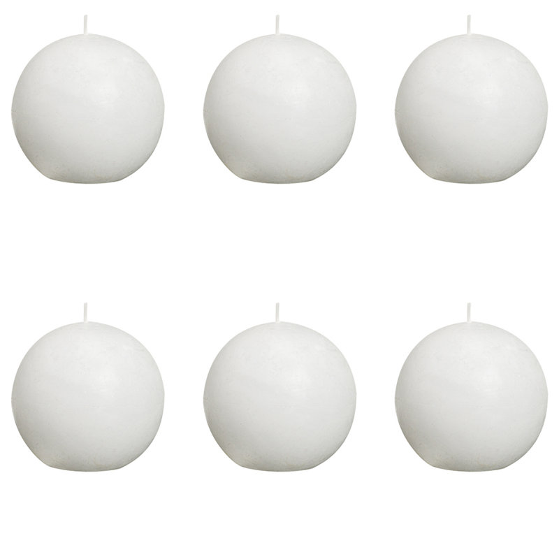 Bolsius Bolsius Rustic Ball Candle 80 mm, White