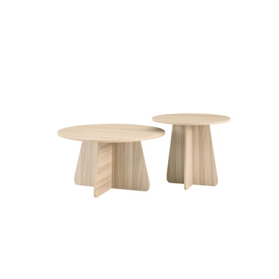 Retro-Style Nesting Coffee Table Set with Crisscross Legs, Ideal for Flexible Space Adaptation and Modern Interiors