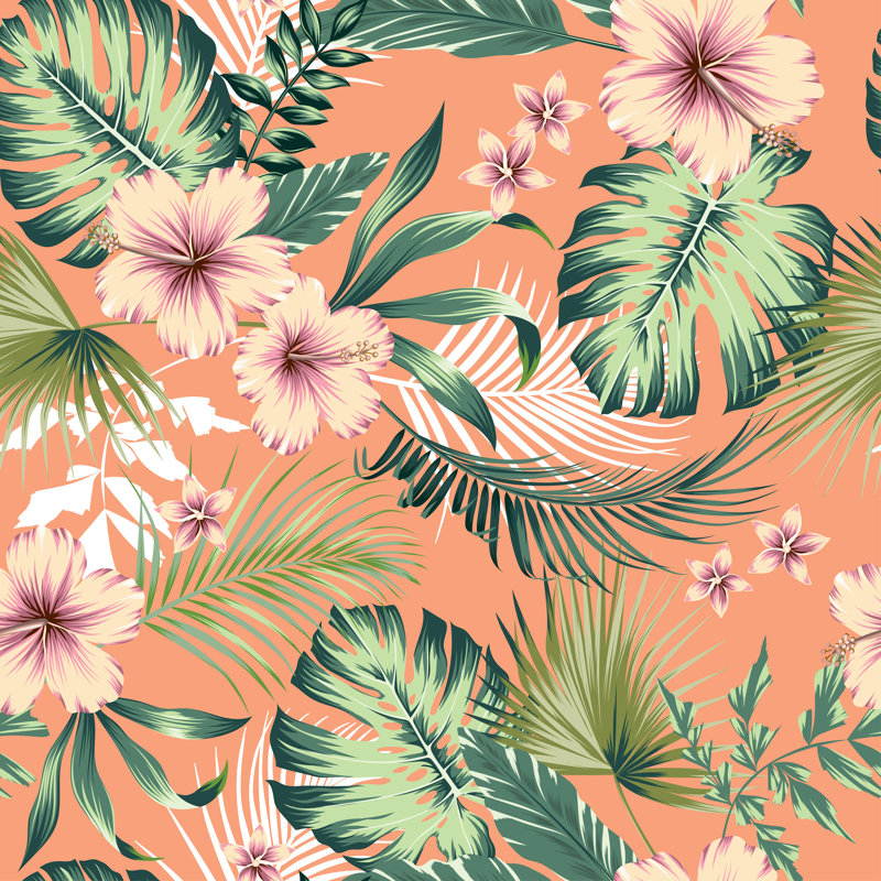 Motif botanique sans soudure de Franconia par Katyagrib, impression sur toile tendue, H 12 po x l 12 po