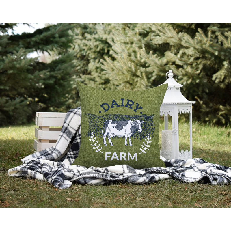 Oreiller intérieur / extérieur Bety Barnyard, L 19 po x H 19 po, Vert