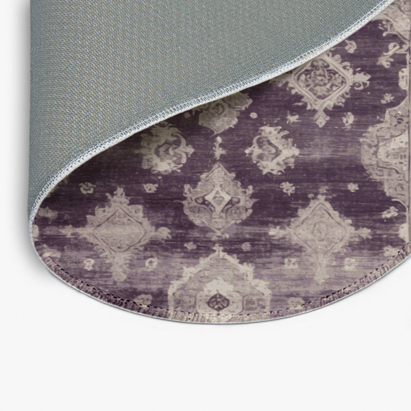 Tapis gris intérieur et extérieur surteint, Rond 5 pi