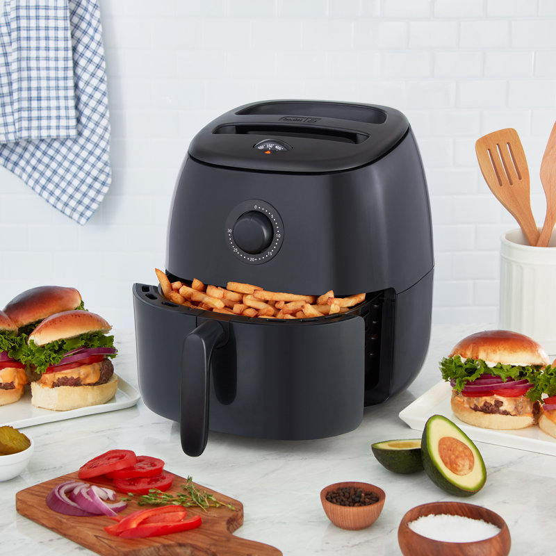 Friteuse à air de 6 pte DASH Tasti-Crisp, Noir, noir, noir, noir