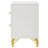 Chesney White 2-Drawer Chic Bedside Table Nightstand